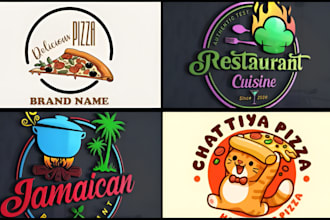 restaurant, food, pizza, bbq, burger, fast food truck, bakery, cafe logo design