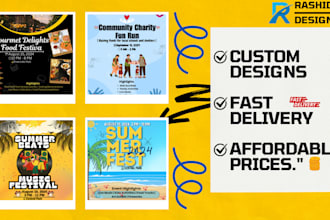 design flyers for any events,music,summer,charity,food and sports customized