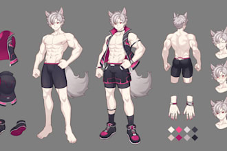 design character reference sheet, reference sheet, reference image, concept art