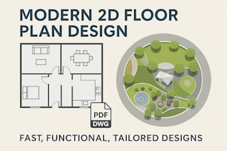 design a modern 2d floor plan for your house or office
