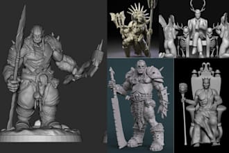 3d character modeling sculpting action figure miniature dnd zbrush blender model