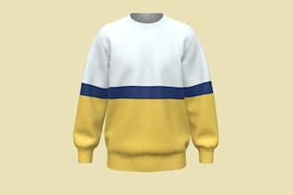 render 3d fashion designs for 3d clothing garment fabrics tshirt hoodies uniform