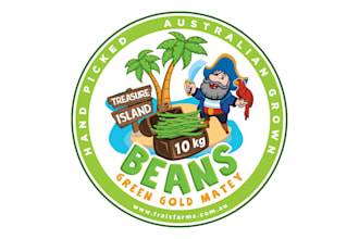 design premium treasure island beans coffee brand logo