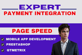 build mobile app development payment integration prestashop page speed gtmetrix