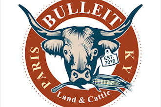 design vintage cattle farm rustic charm logo