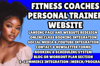 design a professional website for personal trainers and fitness coaches