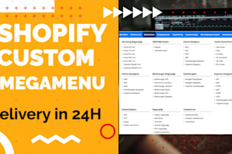 add or fix shopify navigation and mega menu