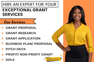 write grant proposal grant application research pitch deck business plan