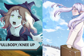 draw anime illustration of your original character or fanart