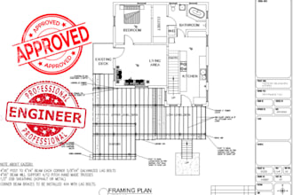 provide civil engineering deck, patio, and porch additions for city permit