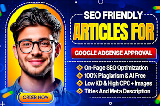 write 30 SEO friendly articles for google adsense approval