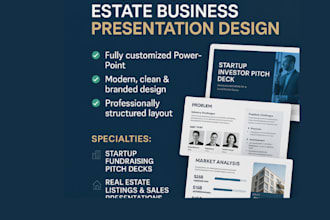 startup investor pitch deck, real estate powerpoint business sales presentation