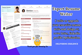 write or upgrade executive resume write and design cv, cover letter, linkedin