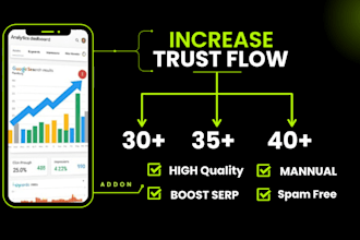 increase majestic trust flow tf upto 45 dofollow backlinks