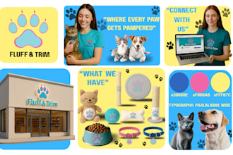 adorable pet branding with logo, packaging, and mockups