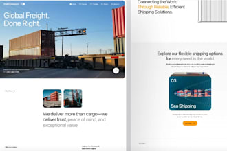 design trucking, cargo, freight, trasport, courier, delivery website
