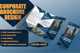 design corporate and commercial trifold brochure, flyer for your business