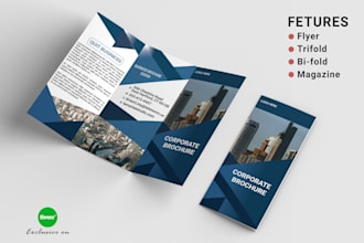 do creative, corporate, commercial brochure, trifold, bifold, magazine design