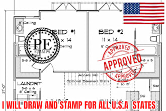 architectural floor plan, blueprint, permit drawing framing plan USA city permit