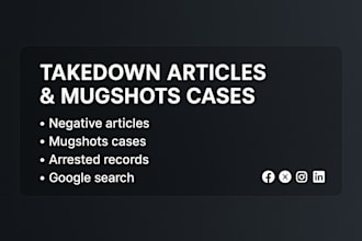 takedown delete remove defamatory, negative,unwanted articles,mugshots,dmca post