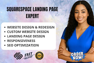 build single squarespace landing page design custom one page squarespace website