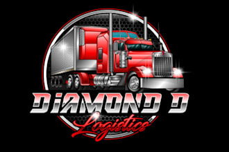 create a freight truck dispatcher or towing trucking logo