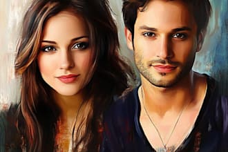 make your photo into a digital oil painting portrait art