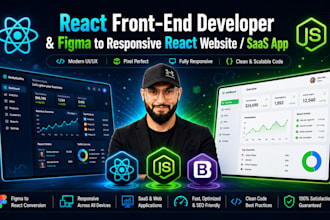 be your react front end developer and convert figma to responsive react website