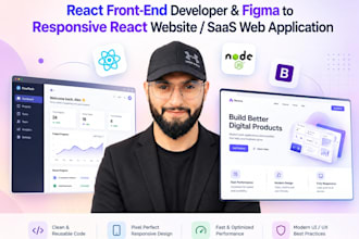 be your react front end developer and convert figma to responsive react website