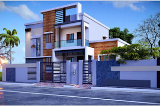 3d architectural interior exterior house design rendering landscape design revit