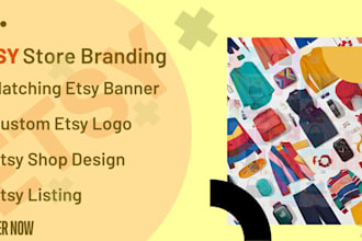 brand your etsy shop with a stylish logo, shop icon, banner