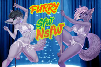 draw furry art anime, avater, furry nsfw fursona ych nsfw furry character design