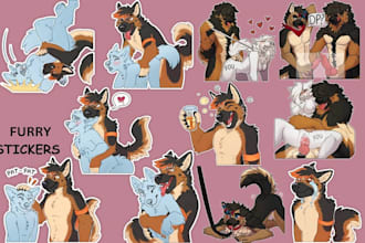 draw furry telegram sticker design discord nsfw sticker fursona art commission