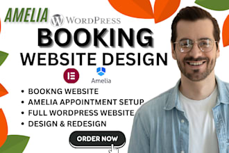 build wordpress booking website design elementor fix amelia appointment plugin