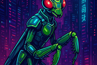 creat pixel animals i met into futuristic designs