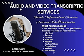 provide accurate english audio and video transcription