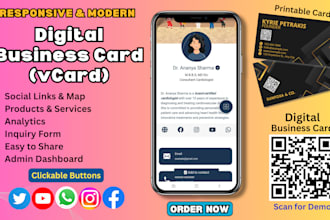 create a professional clickable digital business card, vcard