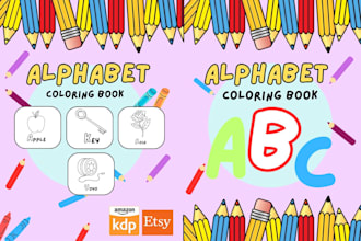 create kids coloring,  tracing,  activity, and drawing book