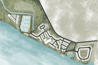 render architectural site plan, master plan, landscape plan