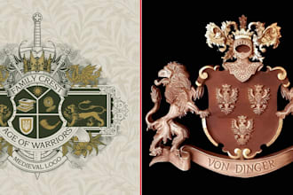 design luxury regal heraldic family crest coat of arms logo  for your brand