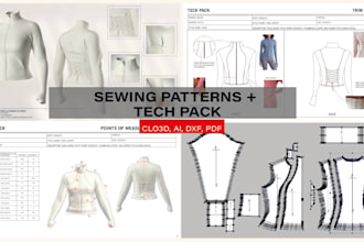 create sewing patterns and tech packs for your fashion brand