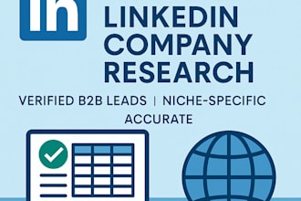 do targeted linkedin company research and build a b2b leads list