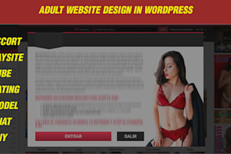 design escort, dating, model, tube website with wordpress or html