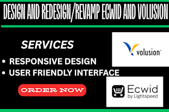 design and redesign ecwid volusion online website store design