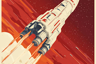 make design a spaceship sci fi illustration