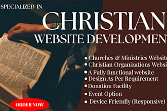 build church website, ministry website, nonprofit website, and christian website