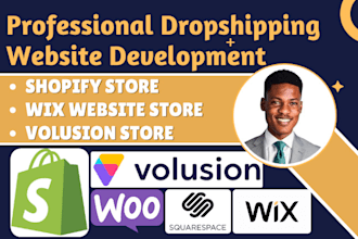 design shopify volusion store ecwid wix dropshipping website development