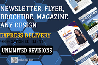 design professional flyer, newsletter, brochure