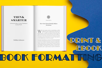 do book formatting, typesetting and layout design for paperback