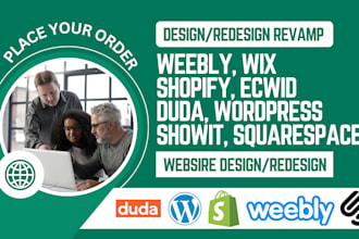 build design or redesign weebly duda wordpress ecwid godaddy create wix website